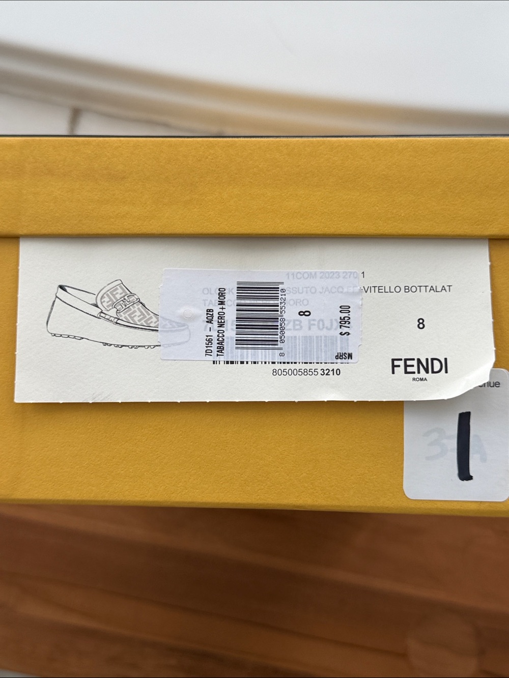 Fendi Brown Monogram Leather-Trim Men’s Loafers with Metal Bit fits size 9 Men’s - Picture 7 of 7